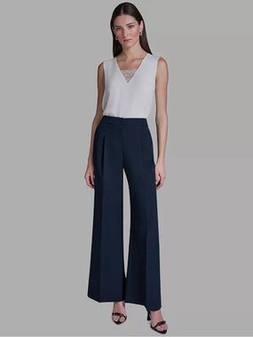 BCBG Navy Wide-Leg High-Rise Trousers for Women NWT